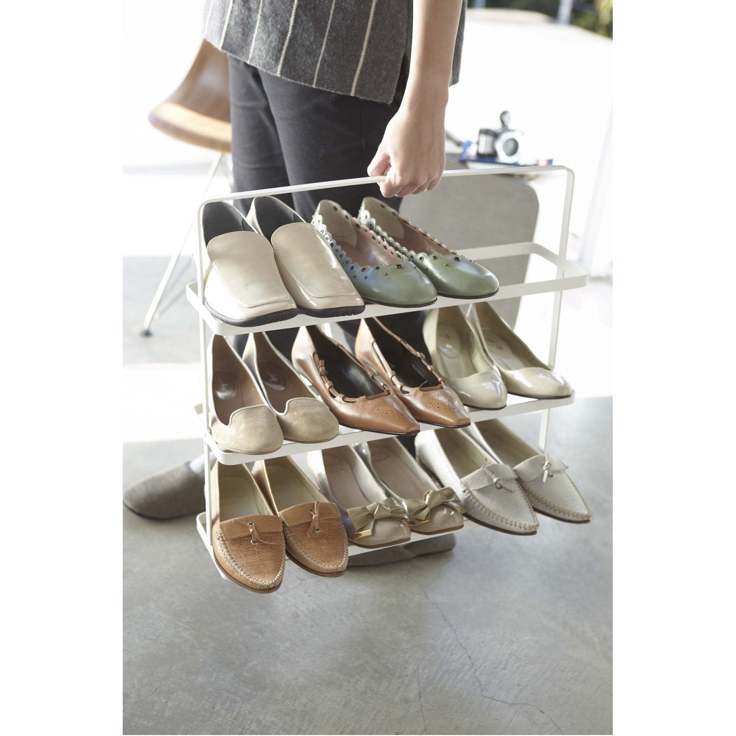 Tower 3-Tier Slim Portable Shoe Rack - Wide in Various Colors