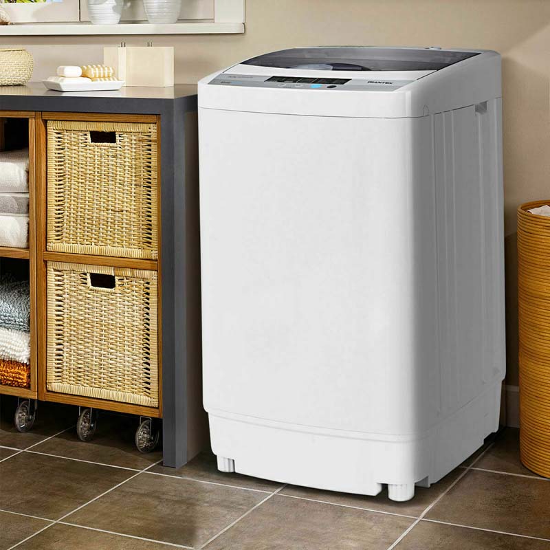 9.92 LBS Portable Washing Machine Built-in Drain Pump, Top Load All In One Washer Dryer Combo for RV Dorm