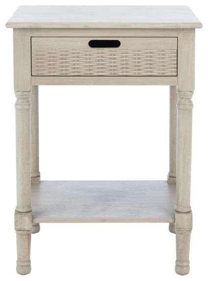 Audi One Drawer Accent Table Greige   French Country   Side Tables And End Tables   by AED Luxury Home Decor  Houzz