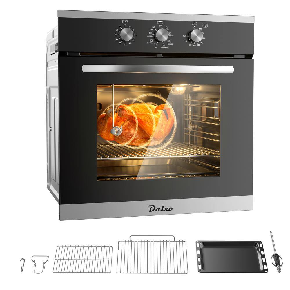 Dalxo 24 in. W Electric Wall Oven With Convection Knob Control in Black KNOBHD2