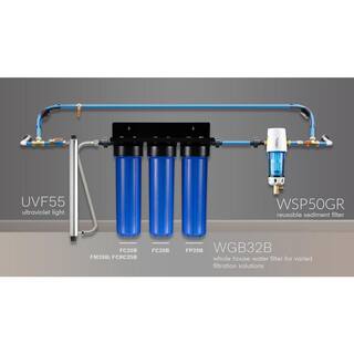 ISPRING Reusable Spin Down Sediment Water Filter 50 Micron with Scraper and 360 Head WSP50GR