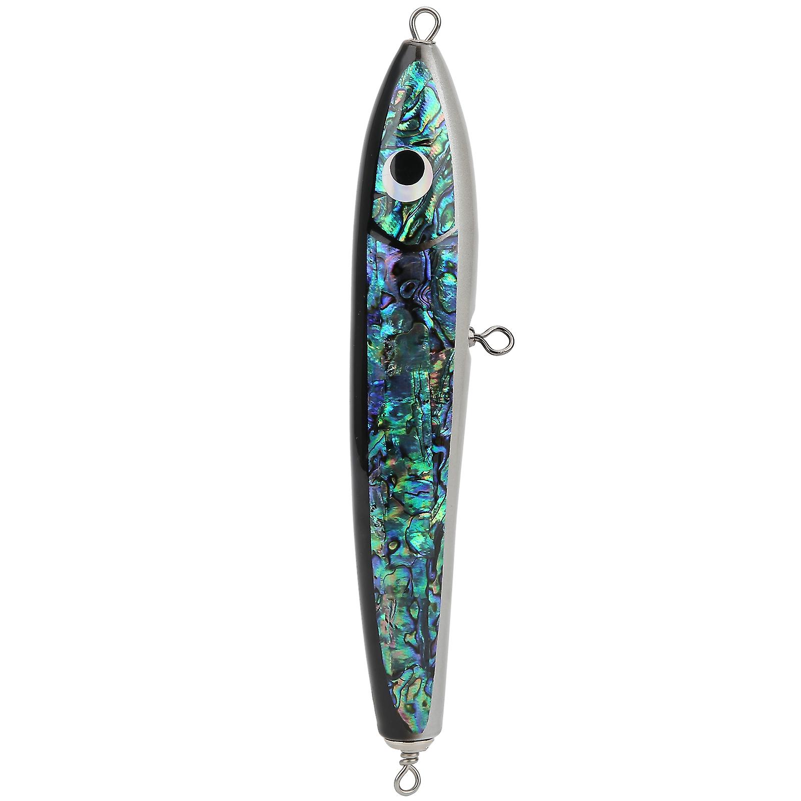 Fish Lure Abalone Shell Fishing Bait Wooden Crankbait For Tuna Grouper Billbirds Sea Bream 23x3.5cm