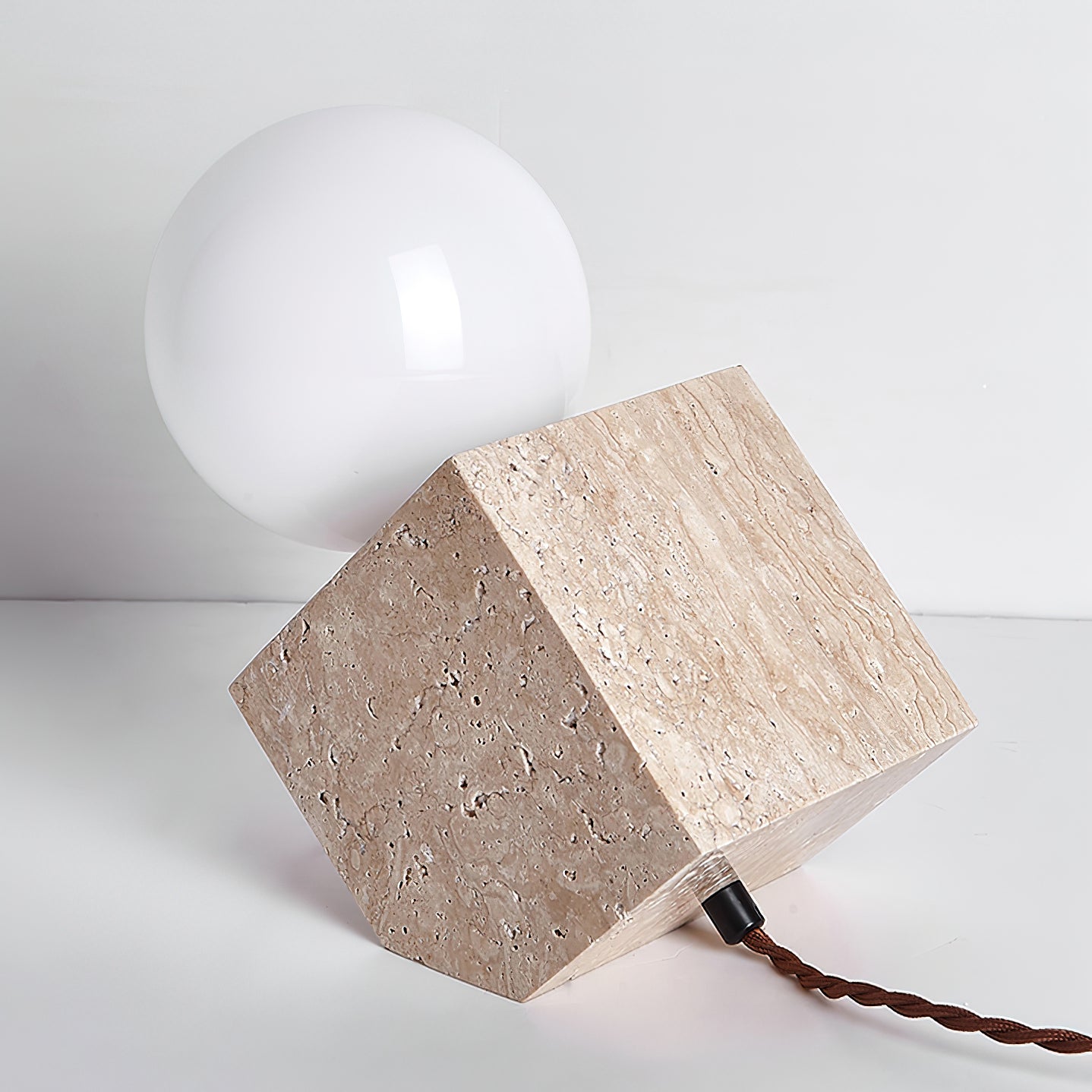 Cube Stone Table Lamp