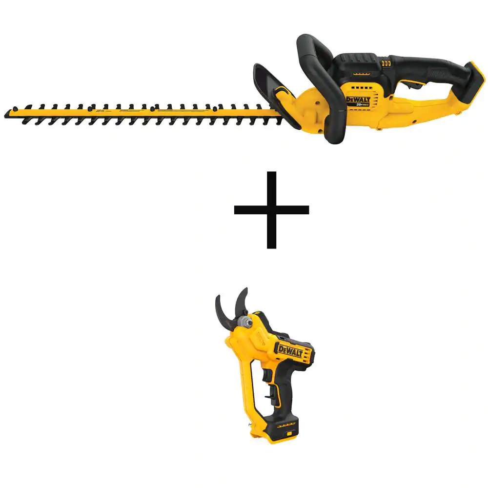 DEWALT 20V MAX Cordless Battery Powered Hedge Trimmer and Cordless Pruner (Tools Only)