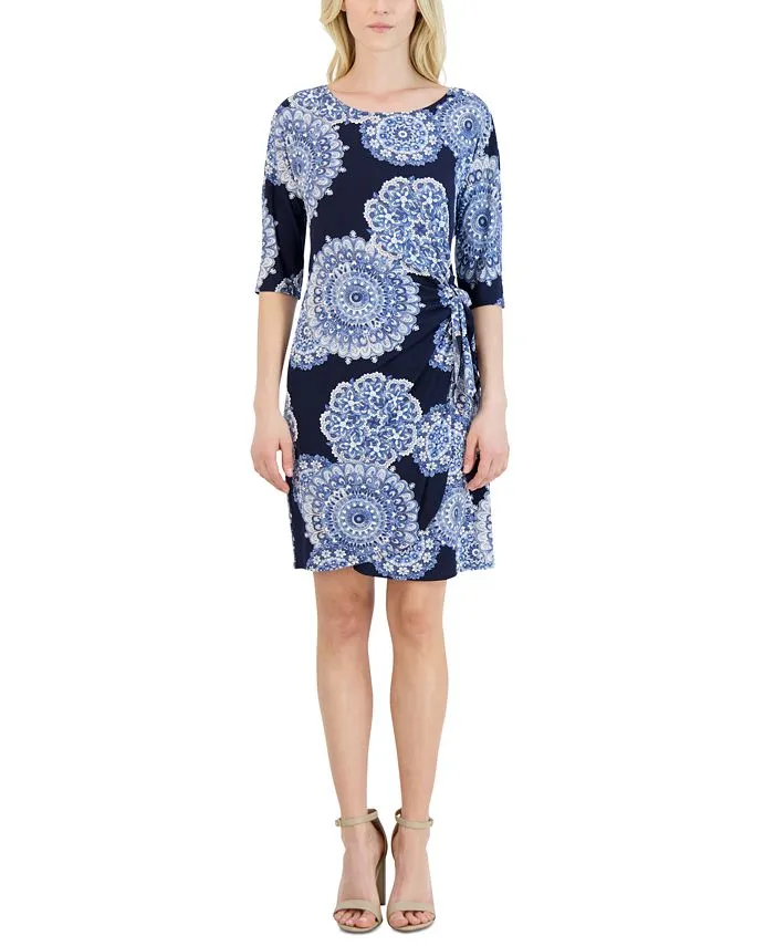 Women's Printed Side-Knot Dress