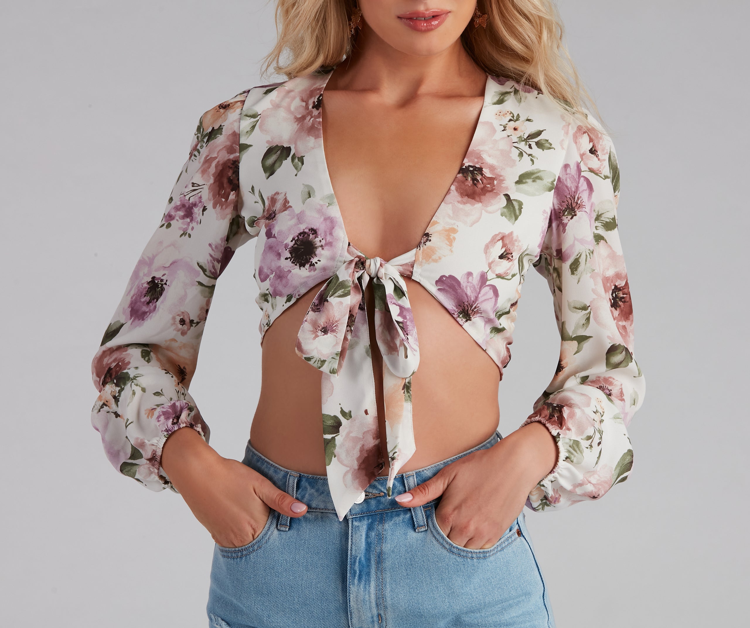 Tie The Knot Floral Crop Top