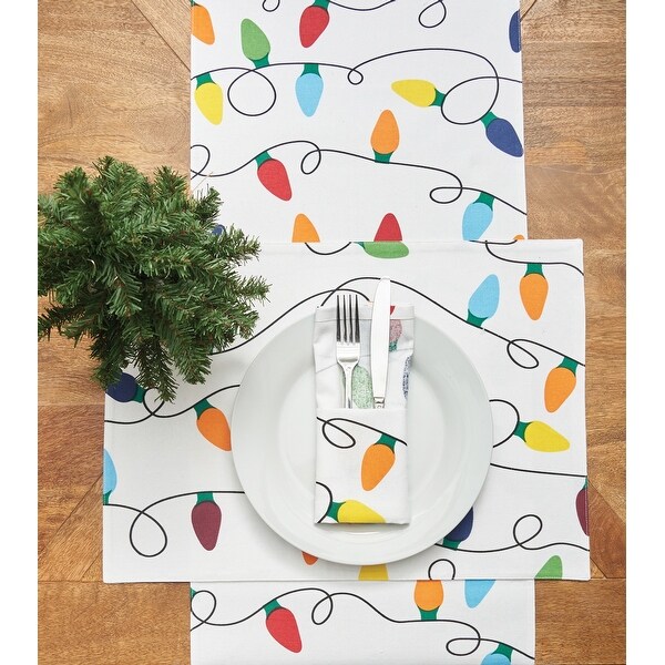 Christmas Light Printed Holiday Placemat Set of 6