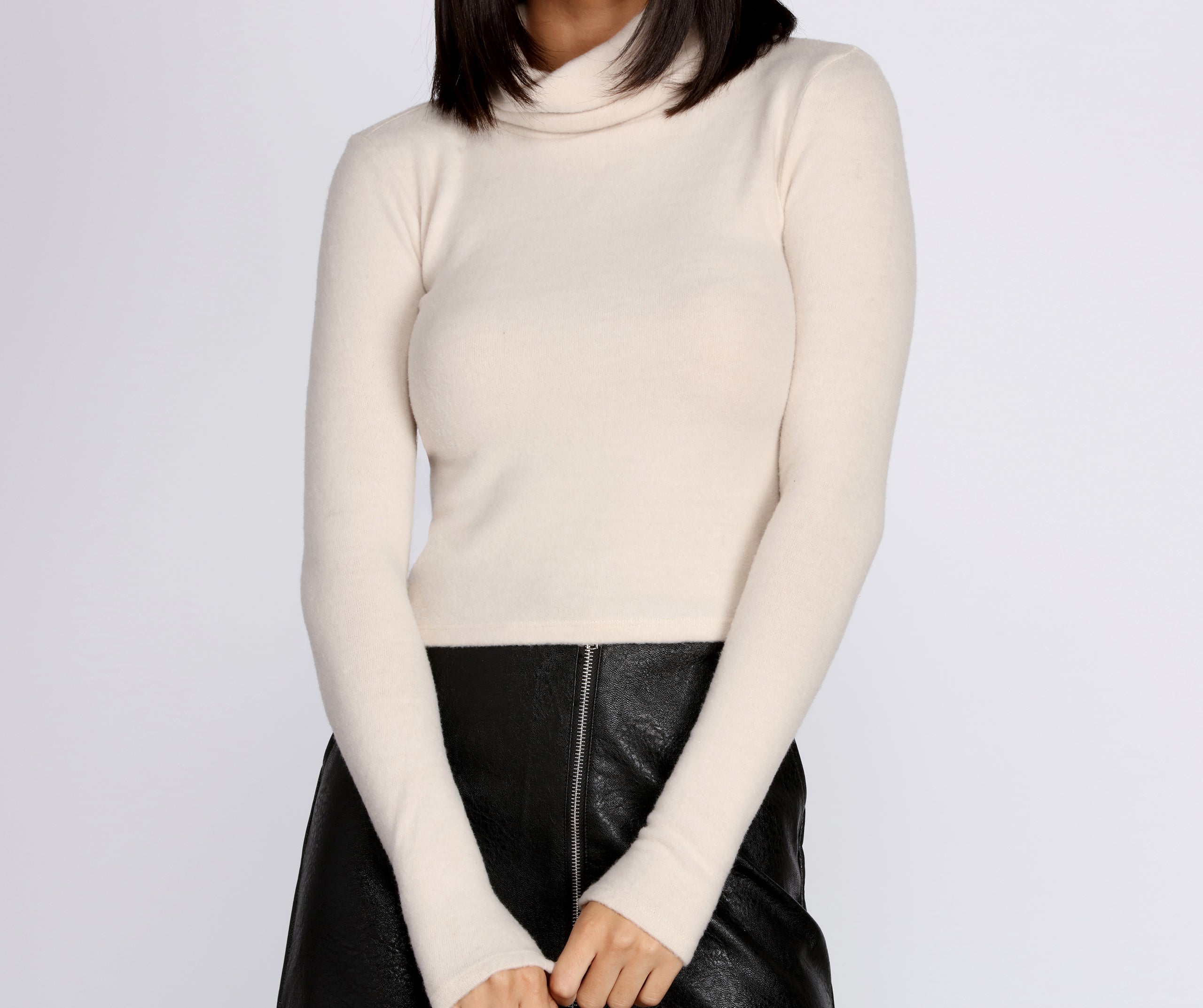 Softer Than Ever Turtleneck Crop Top