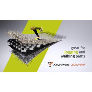 Techno Earth 9 ft. x 17 ft. x 4 inch Geocell Black Honeycomb Ground Grid HDPE Plastic Paver (160 sq. ft.) GEOC04