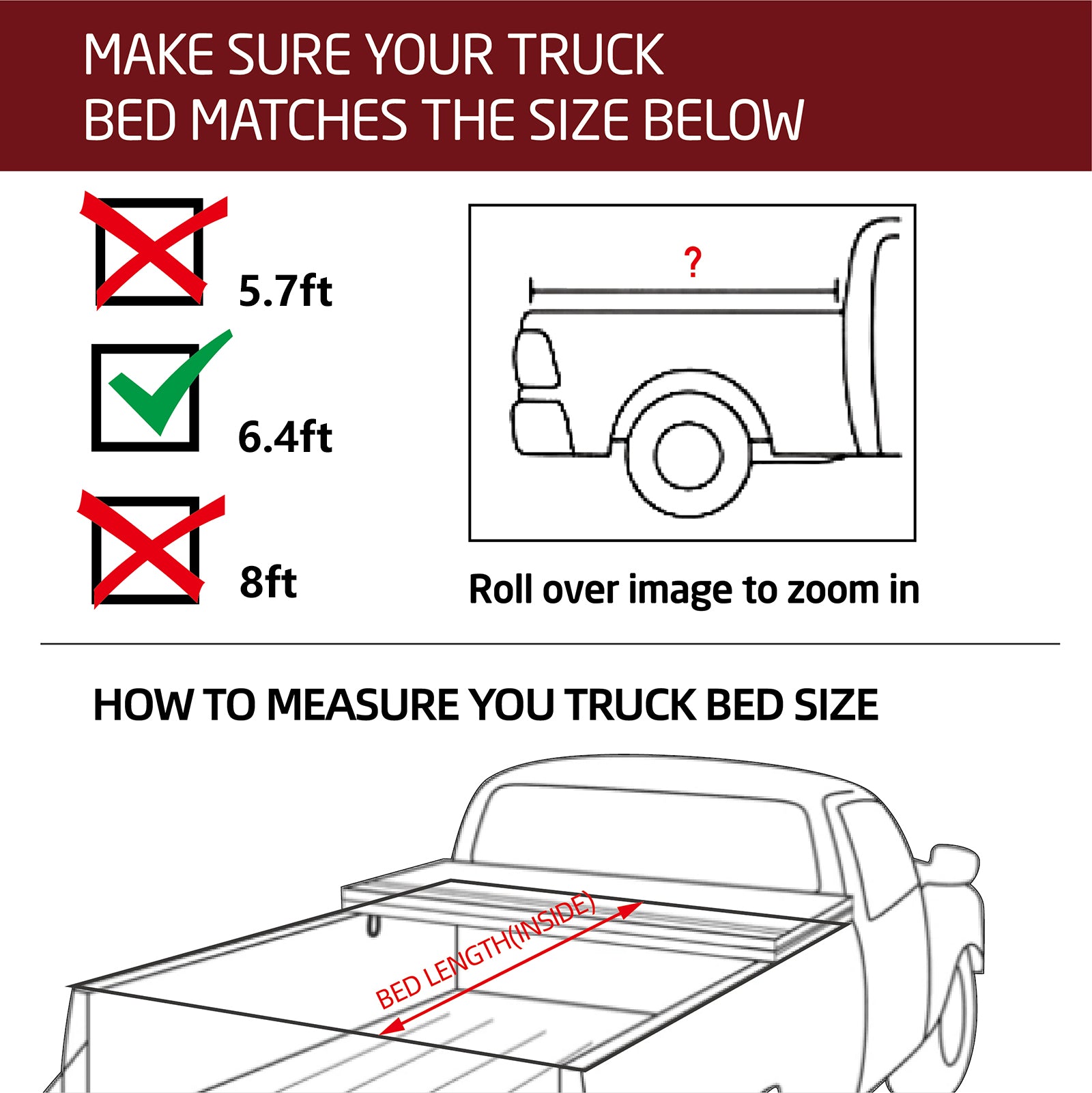 Kikito Professional FRP Hard Tri-Fold Truck Bed Tonneau Cover for 2019/2020/2021 Ram 1500 2500 3500 6.4ft (76.3in) Bed | Rambox and Deckrail System |