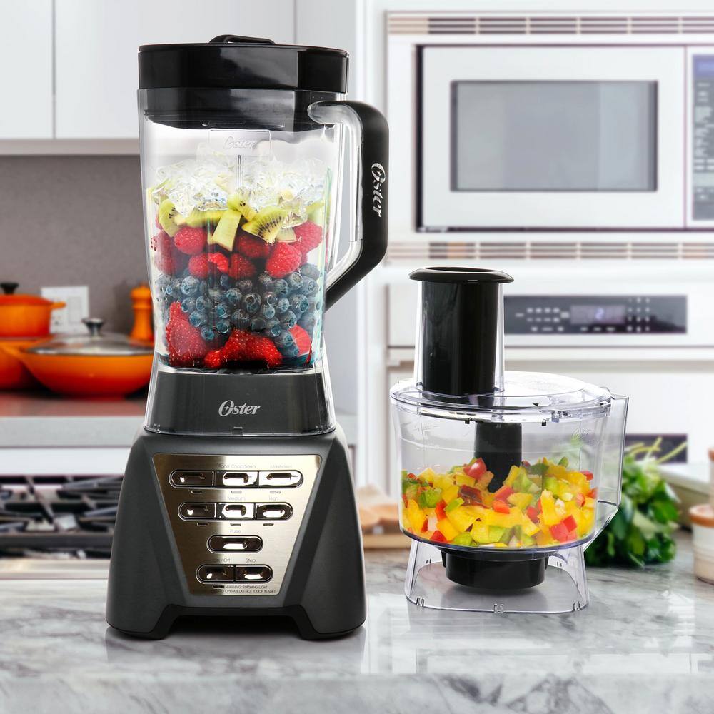 Oster Pro 1200 Plus 2-in-1 64 oz. 7-Speed Countertop Blender and Food Processor in Gray 985120294M