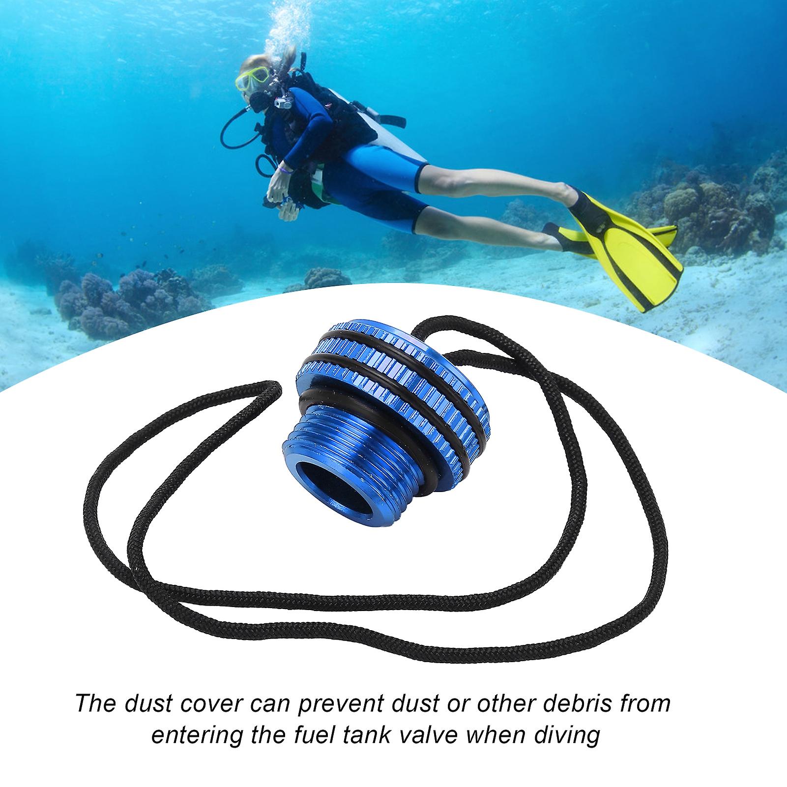 Scuba Diving Tank Valve Dust Plug Cap Protector Cover Dive Tank Cover With Cord For Scuba Tank Valve End Cap[blue]