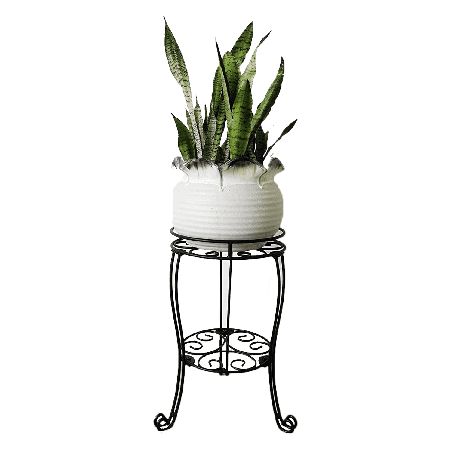 Gemdeck 2 Tier Metal Plant Stand Black Flower Pot Rack Holder Indoor Outdoor