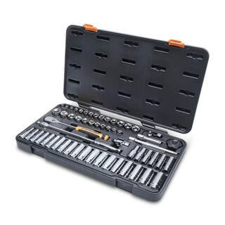 GEARWRENCH 38 in. Drive 90-Tooth 6-Point Standard and Deep SAEMetric Mechanics Tool Set (58-Piece) 85868