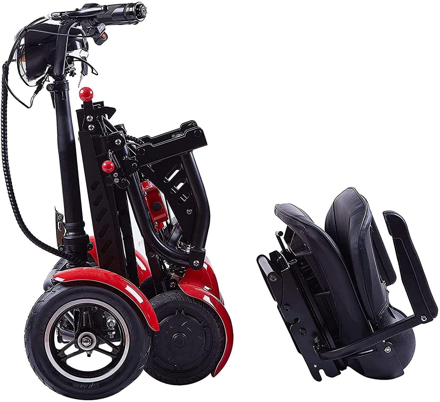 Culver Mobility - LYNX - Foldable 4 Wheels Mobility Scooter, Battery Powered Weight Capacity 300 lbs - RED