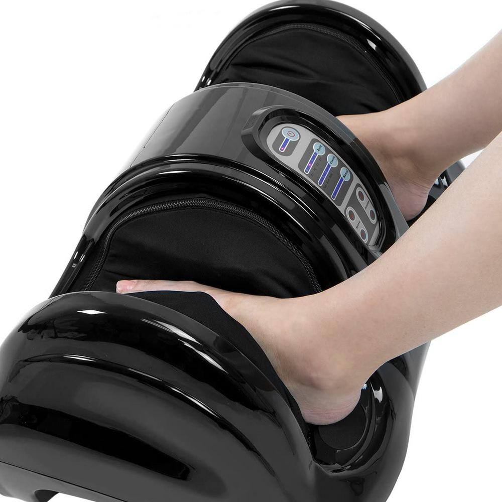 XtremepowerUS 4-Speed Shiatsu Black Foot Massager Machine with Remote Control Kneading Rolling Leg Calf Ankle 96120