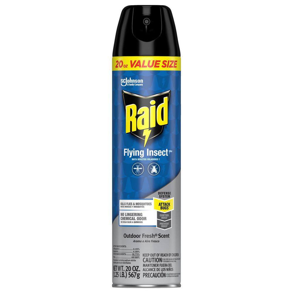 Raid 20 oz. Flying Insect Killer 7 Insecticide Aerosol Spray Outdoor Fresh SCJ337151