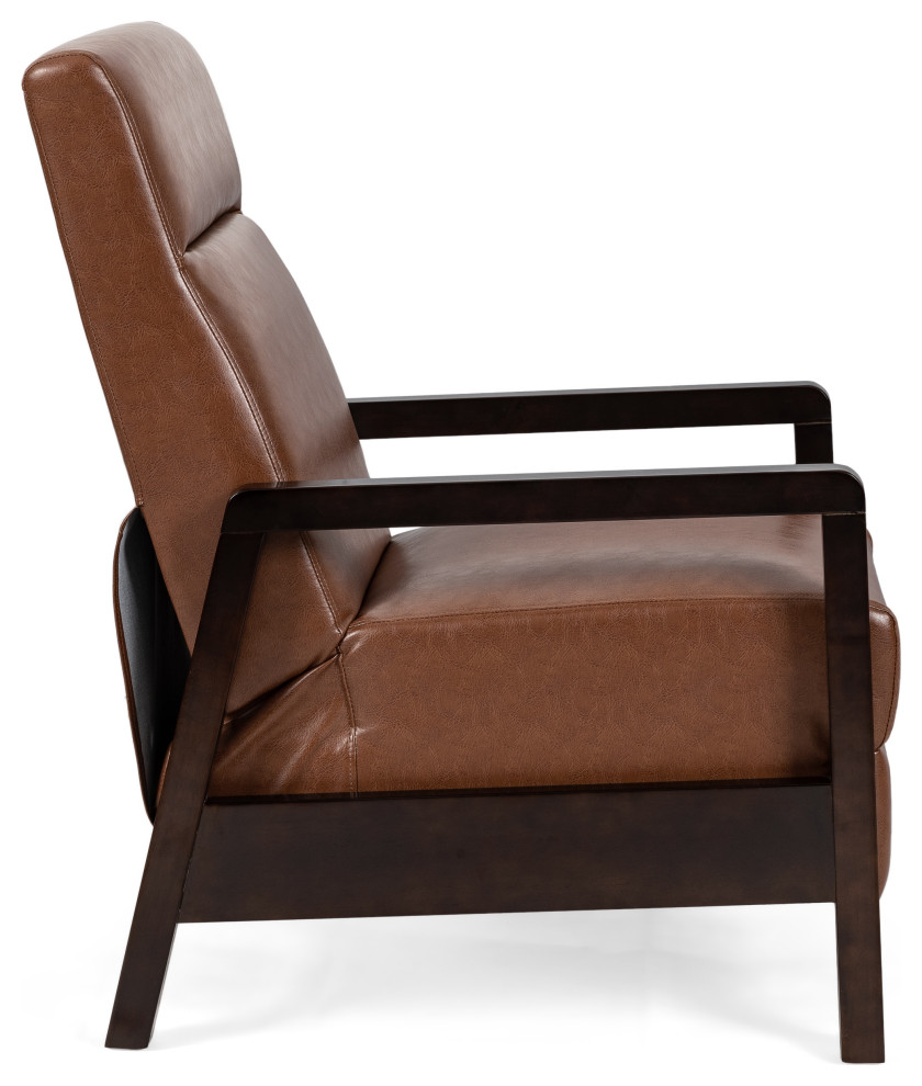 Miramichie Mid Century Modern Faux Leather Recliner   Transitional   Recliner Chairs   by GDFStudio  Houzz