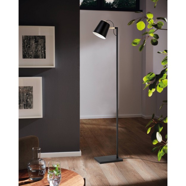 Lacey Structured Floor Lamp With Shade Black Eglo