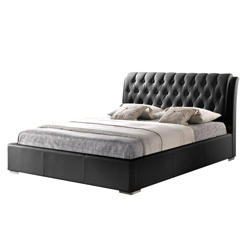 Baxton Studio Bianca Modern Bed with Tufted Headboard, Multiple sizes, Multiple Colors