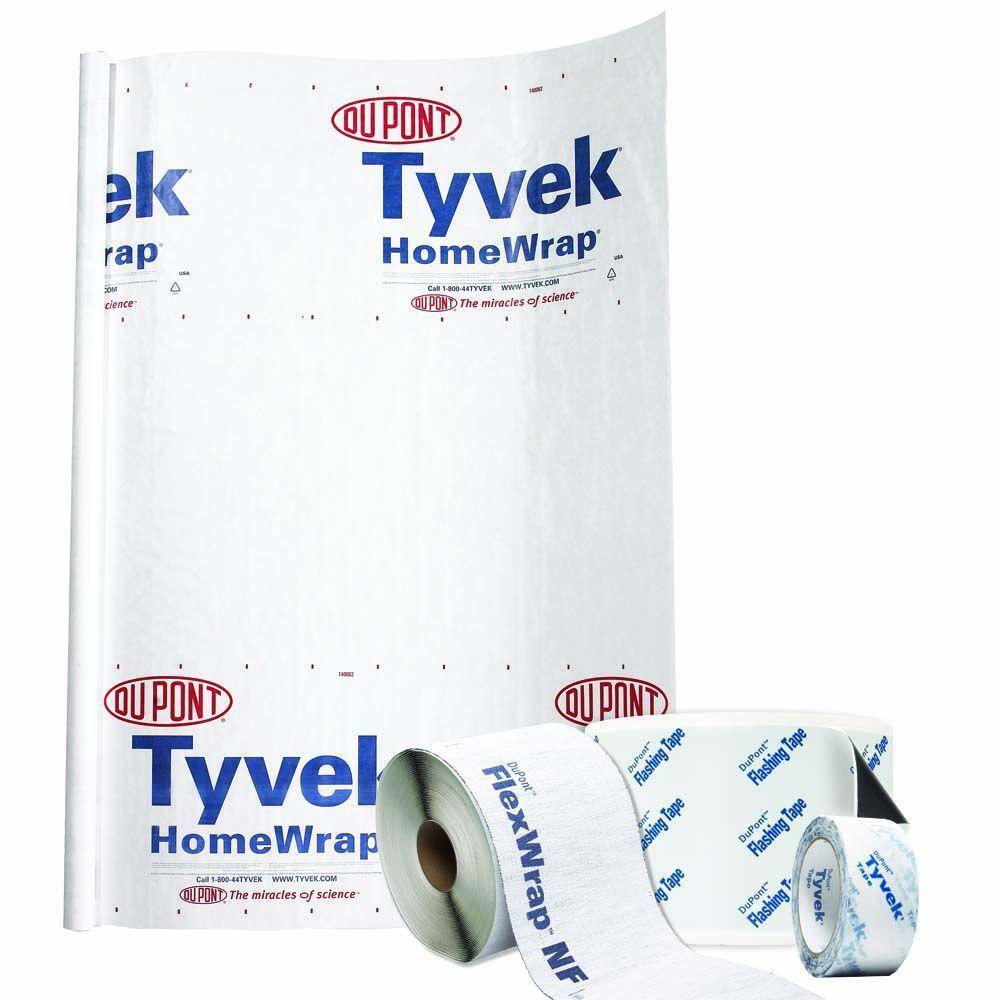 DuPont 5 ft. x 200 ft. Tyvek HomeWrap with Flashing Tape and FlexWrap Pack HDXXTYVK1