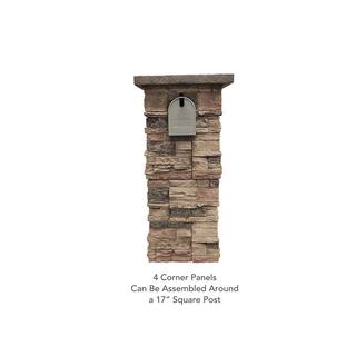 GenStone Stacked Stone Desert Sunrise 24 in. x 12 in. Faux Stone Siding Outside Corner Panel G2SSDSC