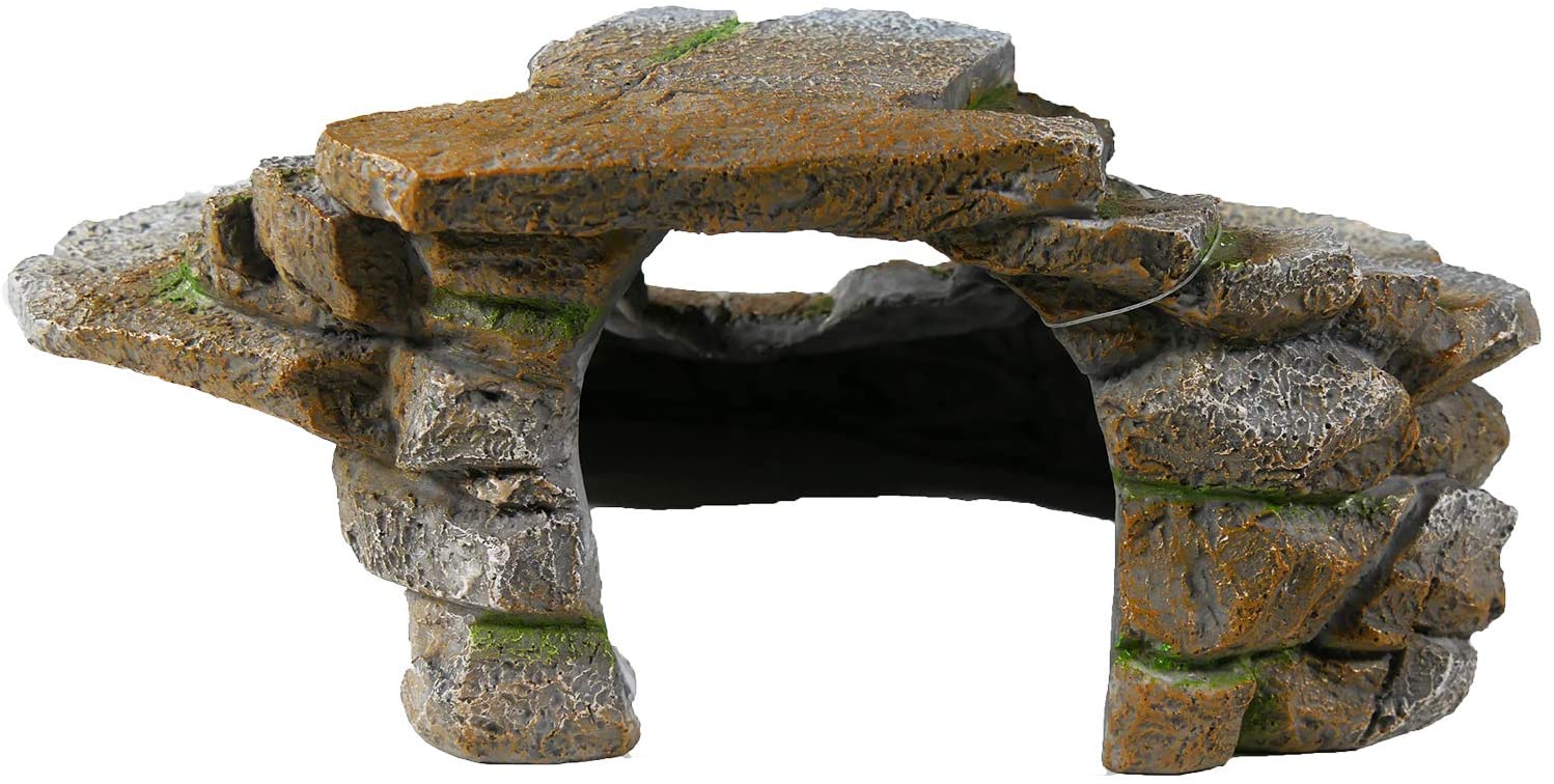 Penn-Plax Reptology Shale Scape Step Ledge and Cave Hideout for Reptiles – Large