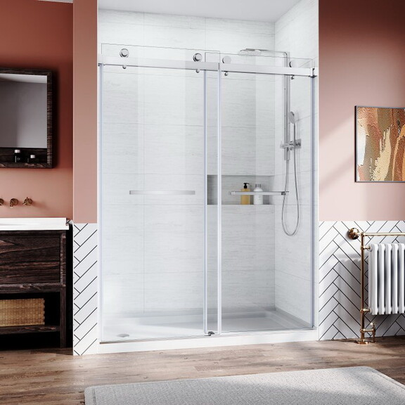 Frameless Glass Shower Doors 56 60 in.W x 76 in. H...