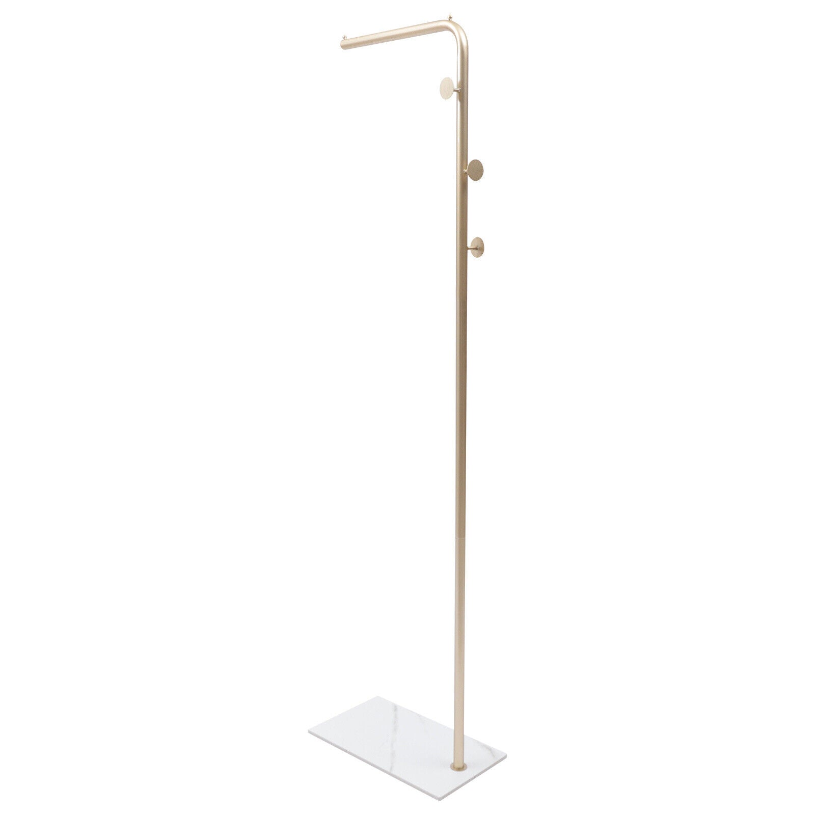 Freestanding Clothing Rack Storage Stand Holder  Storage Rack Space-saving Gold Metal Coat Rack 3 Hooks Freestanding Natural Marble Base Entryway Coats Hanger Coat Rack Hat Bag Stand