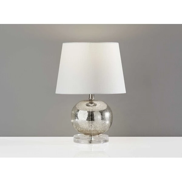 Elegant Silver Mercury Glass Table Lamp - 10 x 10 x 15