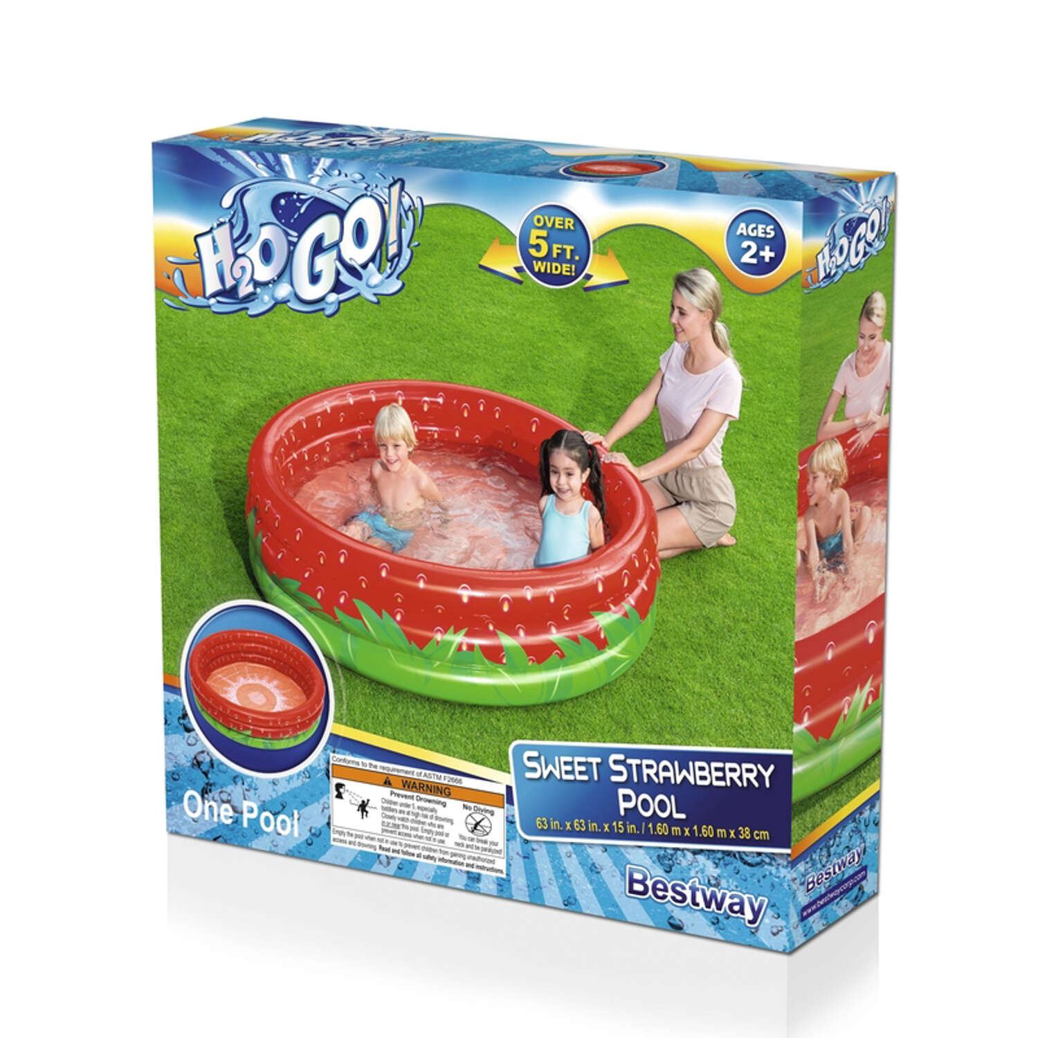 Bestway H2O Go 103 gal Round Inflatable Pool 15 in. H X 63 in. D