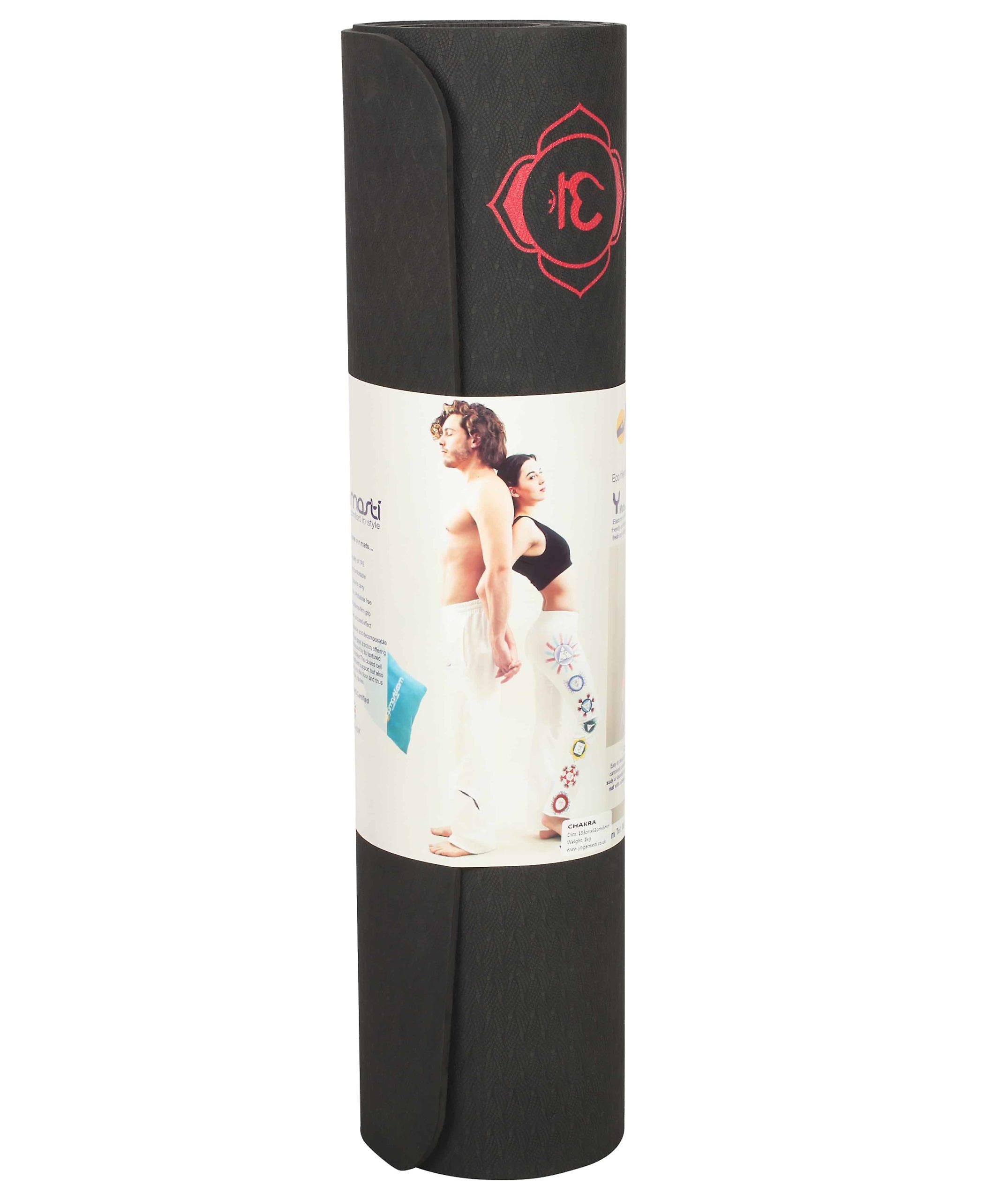 Chakra Yoga Mat - Screen Printed， Black