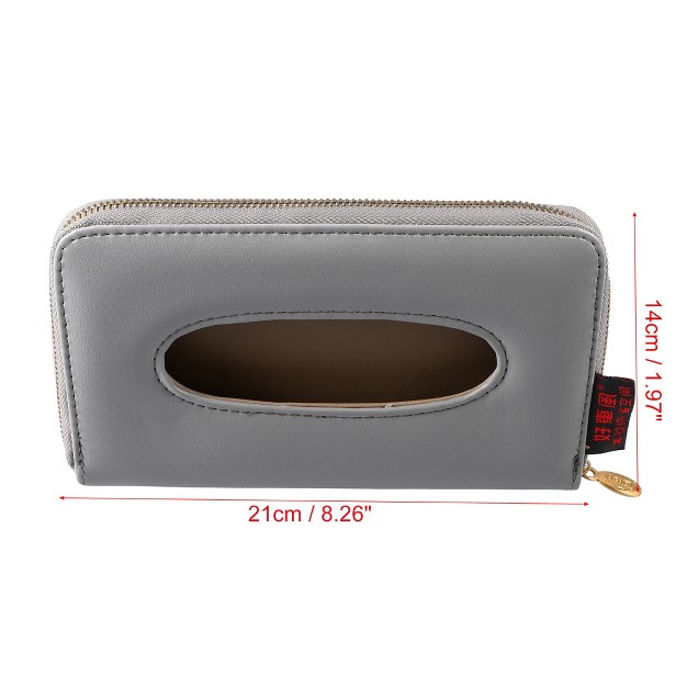 Unique Bargains Car Sun Visor Backseat Tissue Napkin Box Holder Case Pu Leather For Vehicle Suv Truck Rv