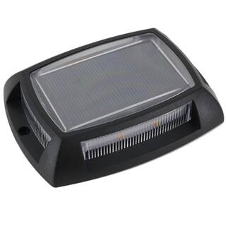 Hampton Bay Solar 10 Lumens Black Outdoor Integrated LED Deck and Step Light (4-Pack) WeatherWaterRust Resistant 62805