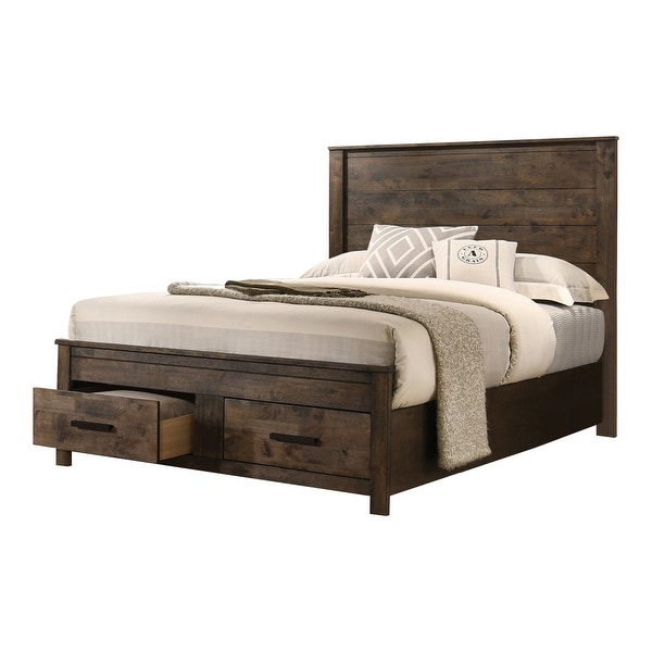 Greely Rustic Golden Brown 4-piece Bedroom Set with 2 Nightstands and Chest - - 35216435