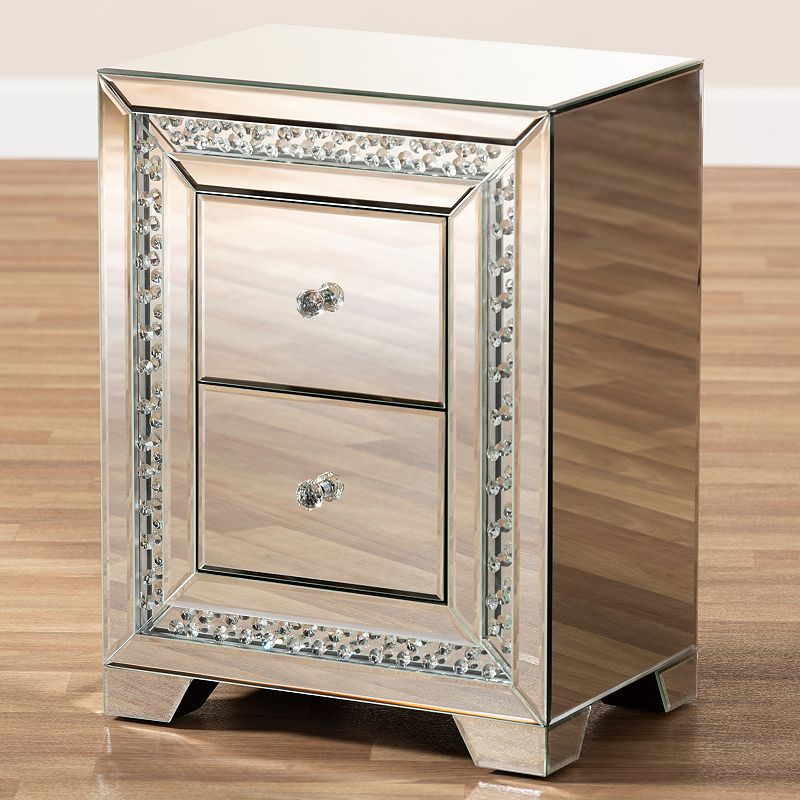 Baxton Studio Mina Mirror Nightstand