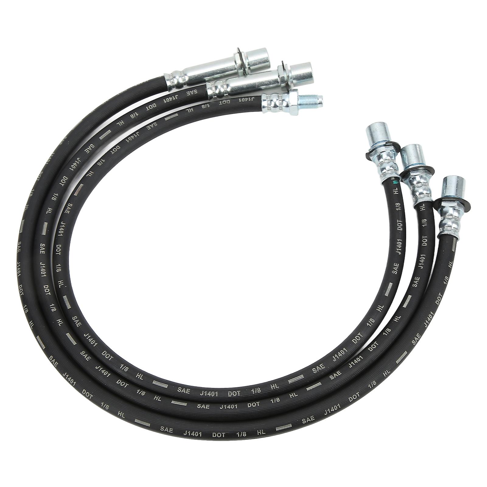 3pcs Extended Brake Line Kit Rear Front Rubber Replacement For Hilux Ln106r Ln46 Rn46 Yn65r