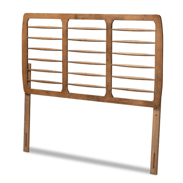 Carolyn Mid-Century Ash Walnut Finished Wood Headboard - - 32854433