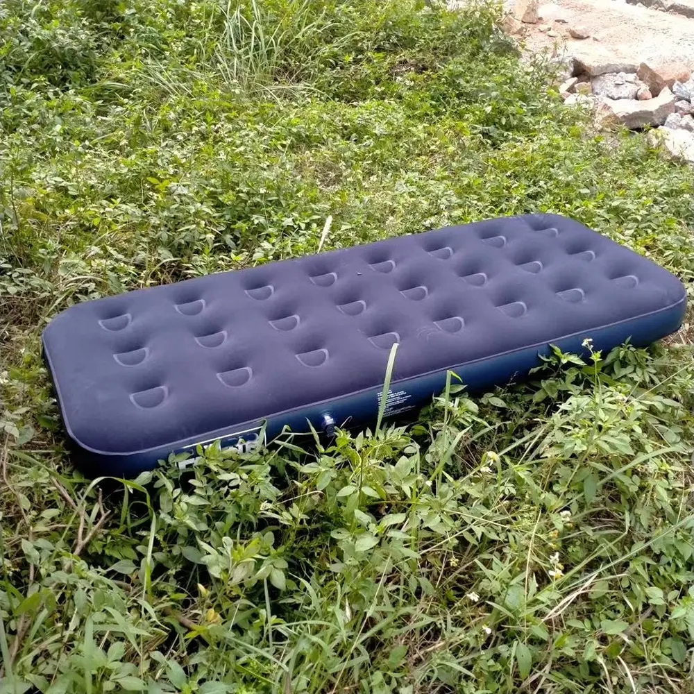 Customized PVC flocking inflatable bed outdoor moisture proof inflatable mattress