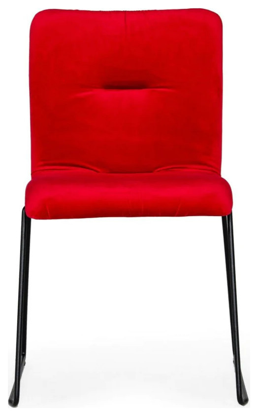 Theodore Modern Red Fabric Dining Chair  Set of 2   Contemporary   Dining Chairs   by Virgil Stanis Design  Houzz