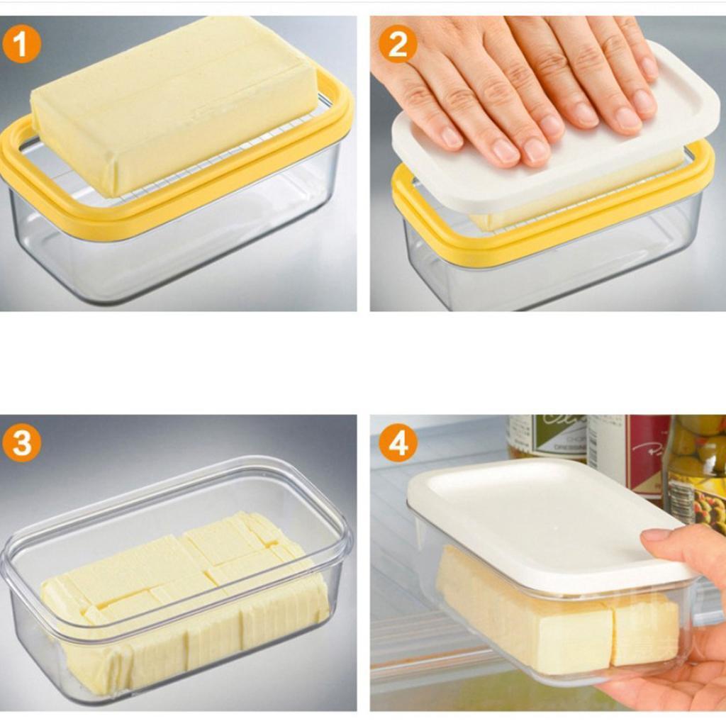 2 Kinds Of Butter Dish With Lid And Slicer Butter Container Container Double Layer