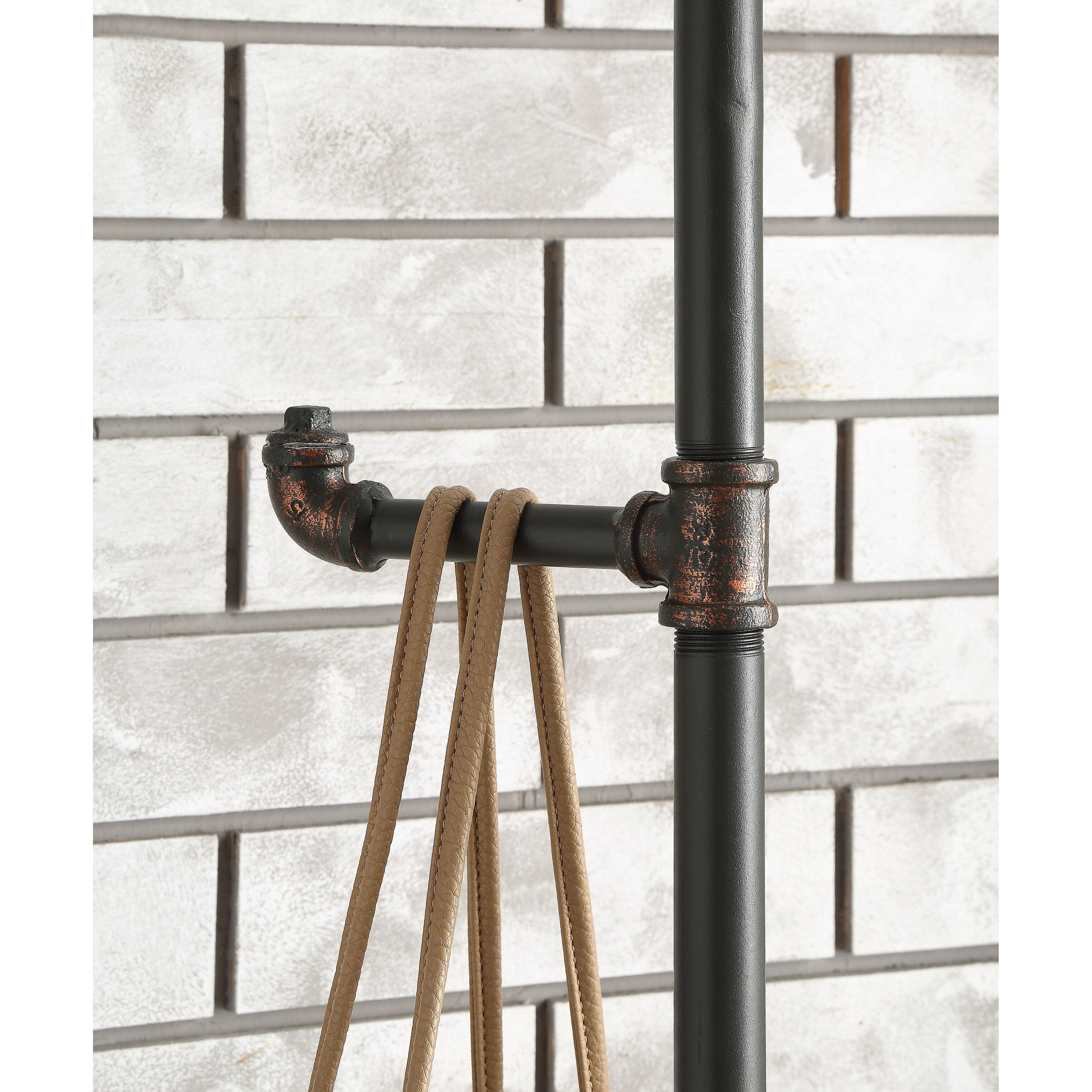 Furniture of America  Revo Industrial Antique Black Metal Coat Rack