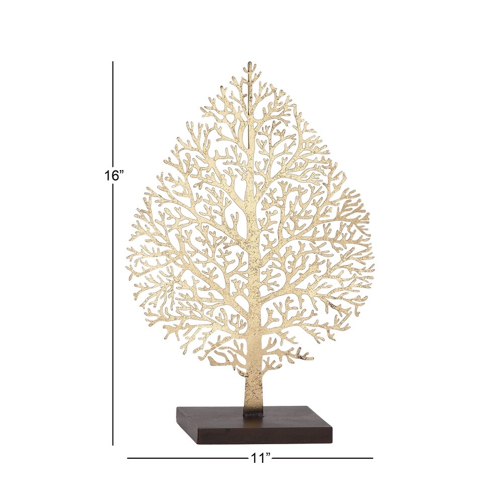 Gold Metal Leaf Sculpture   11 x 4 x 16