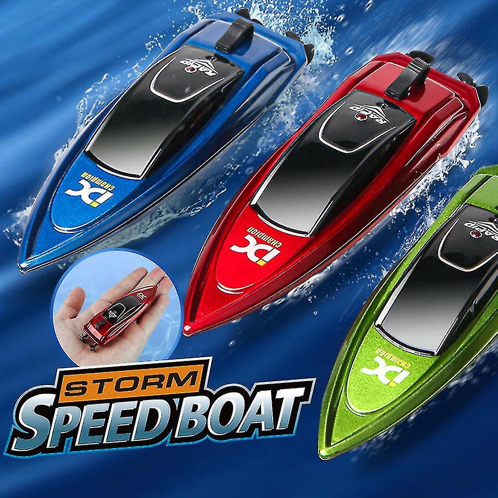 Mini 5km/h Electric Rc Speed Boat Waterproof 2.4ghz Remote Control Watercraft Ship With Led Light For Kids Holiday Party Gift