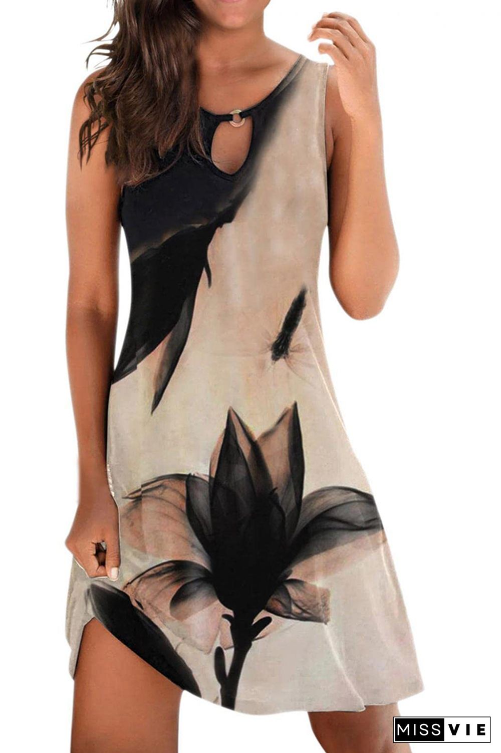 Printed Women Sleeveless Tank Dress Wholesale