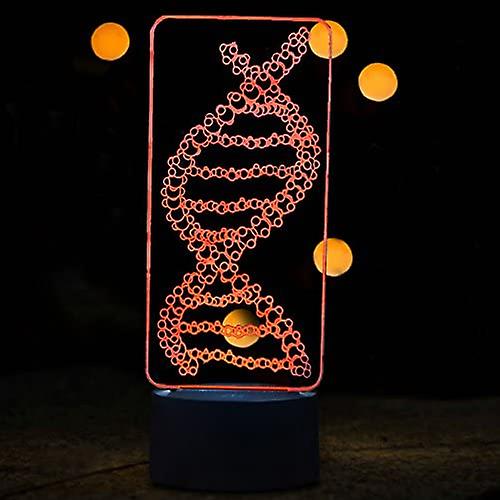 3d Abstract Dna Led Night Light 7 Color Change Led Table Desk Lamp Acrylic Flat Abs Base Usb Charger Home Toy Brithday Xmas Kid Children Gift