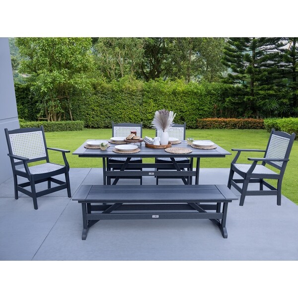 LuXeo Tuscany Woven Rattan Dining 6Piece Set