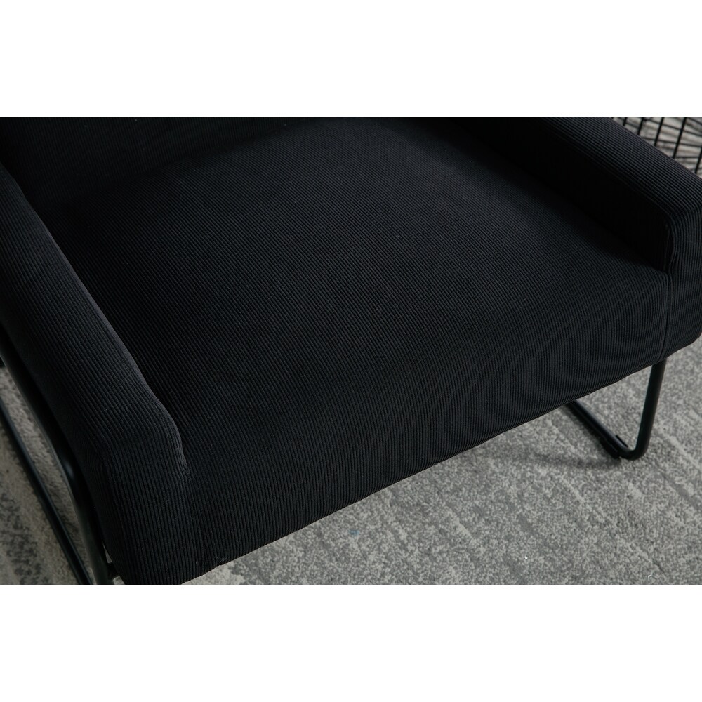 High Density Soft Armchair Living Room Accent Chair  Black