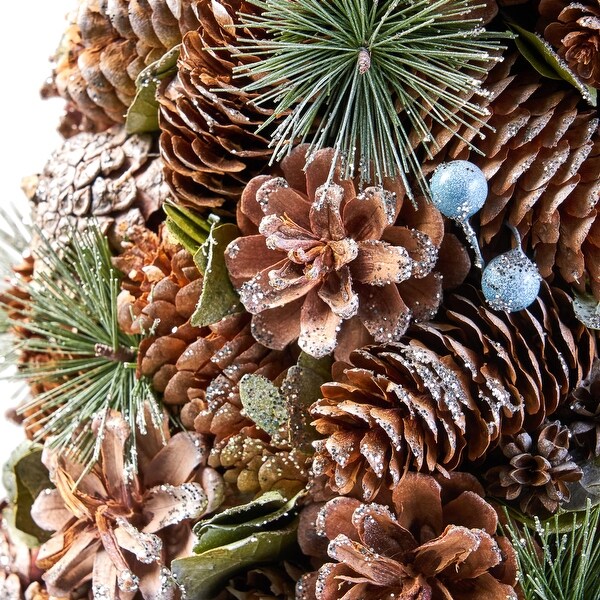 Christopher Knight Home Walt PreDecorated Pine Cone and Glitter Artificial Tabletop Christmas Tree