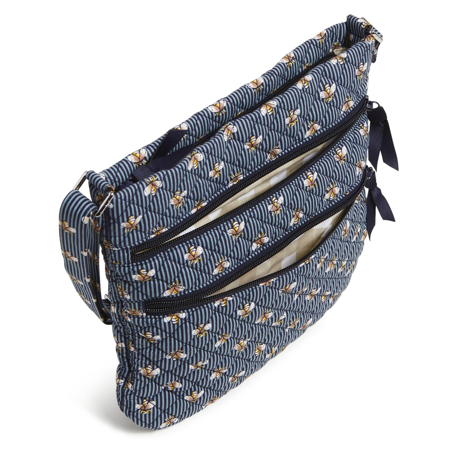 Triple Zip Hipster Crossbody Bag